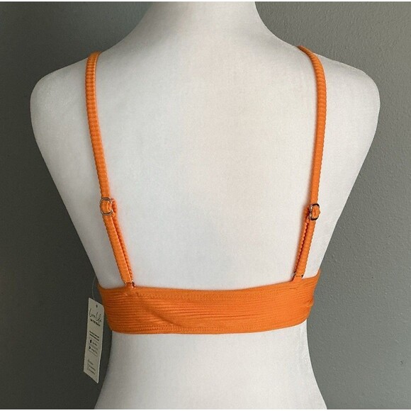 NEW Cupshe Sexy Triangle Bikini Top Orange Adjustable Straps Swimsuit Size Small - Picture 4 of 7